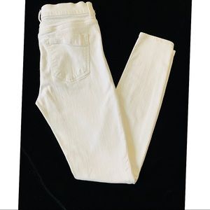 Express Brushed Denim Off-White Mid Rise Slim Jeans